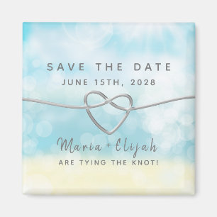 Simple Blue Wedding Save The Date Invitation Magnet