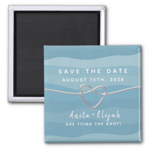 Simple Blue Wedding Save The Date Invitation Magnet