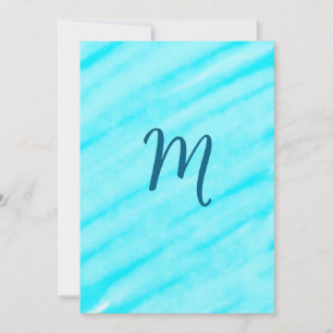 simple blue whi watercolor lines add your monogram invitation