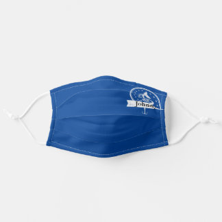 simple blue white fisherman personalized adult cloth face mask