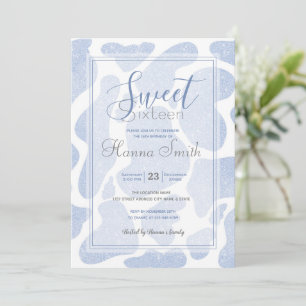 Simple Blue White Large Cow Spots Animal Pattern