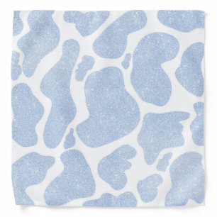 Simple Blue White Large Cow Spots Animal Pattern Bandana