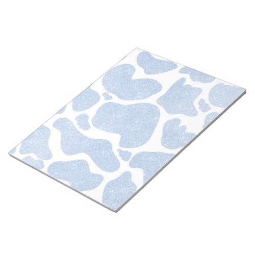 Simple Blue White Large Cow Spots Animal Pattern Notepad