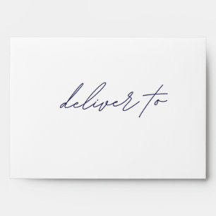 Simple Blue White Modern Custom Merry Christmas Envelope