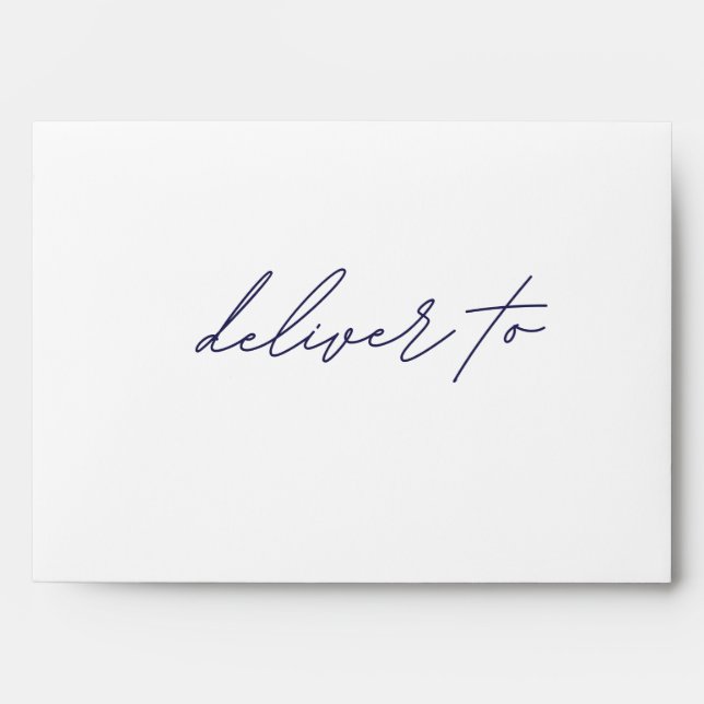 Simple Blue White Modern Custom Merry Christmas Envelope (Front)