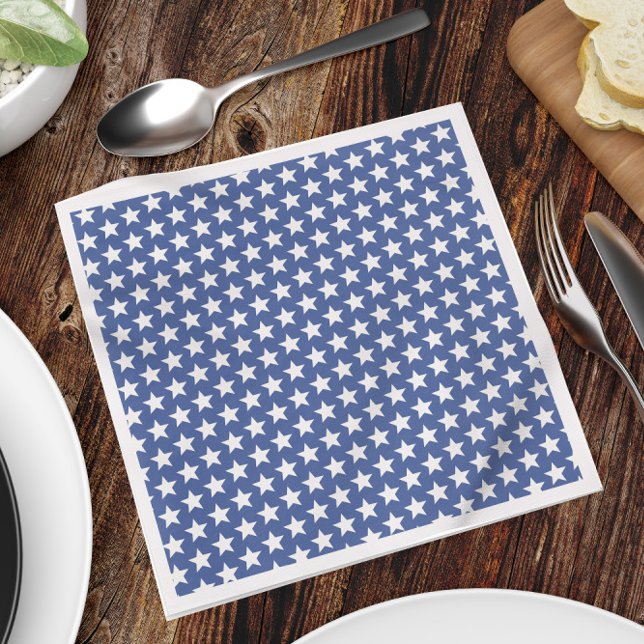 Simple Blue White Stars Patriotic Minimalist  Napkins (Creator Uploaded)