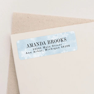 Simple Blue Winter Snowflakes Return Address Label