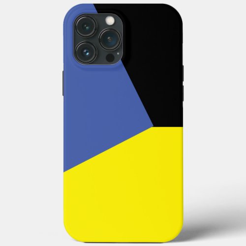 Simple blue  yellow geometry Color block on black iPhone 13 Pro Max Case