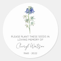 Simple Bluebell Memorial Seed Packet