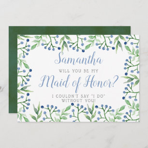 Simple Blueberries Will You Be My Maid Of Honor? Invitation