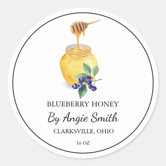 Simple Blueberry Infused Honey Label (Front)