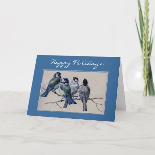 Simple Bluebird Happy Holiday Card