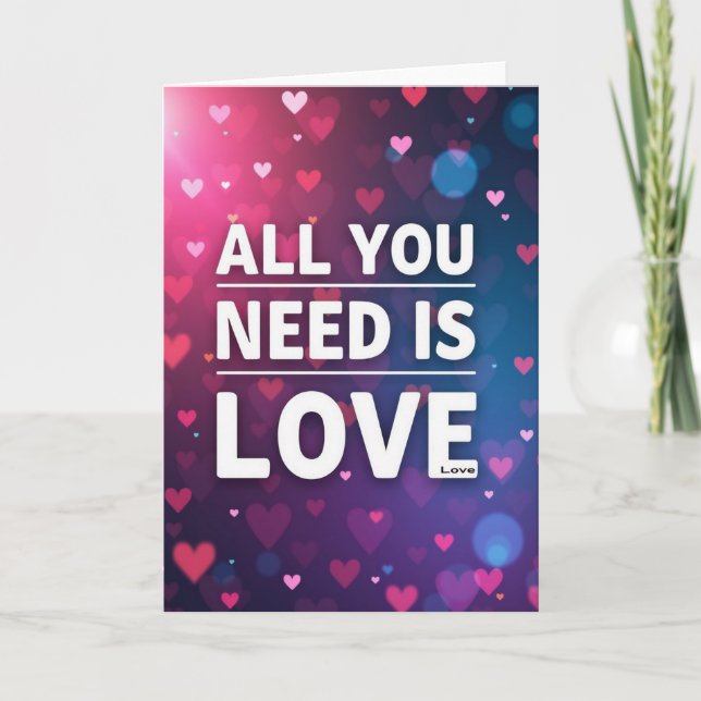 Simple Blurred Hearts Love Card (Front)