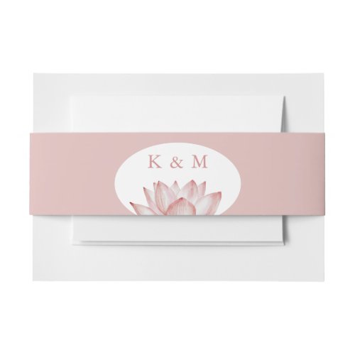 Simple  Blush Floral Wedding Invitation Belly Band