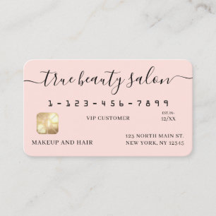 Simple Blush Gold Signature Script Credit Card