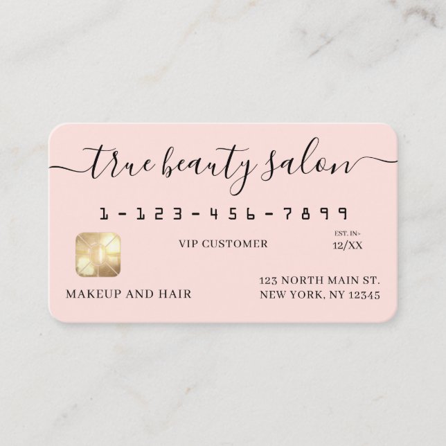 Simple Blush Gold Signature Script Credit Card (Front)