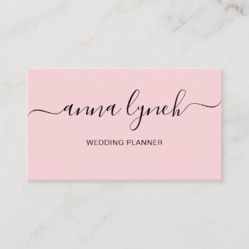 Simple Blush Handwritten Script Calligraphy Business Card by MG_BusinessCards at Zazzle