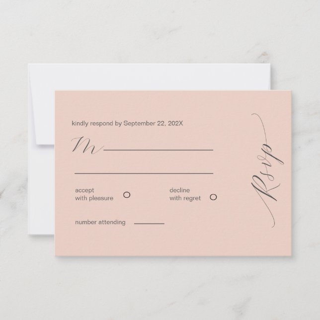 Simple Blush Modern  RSVP (Front)