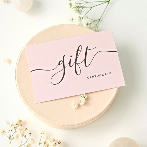 Simple Blush Pink Beauty Salon Modern Gift Card