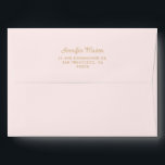 Simple Blush Pink Bridal Shower Envelope<br><div class="desc">A simple blush pink envelope with the printed return address. All text is editable click customize to further customize your envelope's font style and envelope color.</div>
