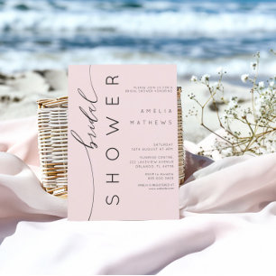 Simple Blush Pink Bridal Shower Invitation