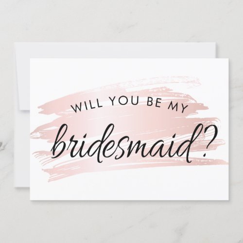 Simple Blush Pink Bridesmaid Proposal Card