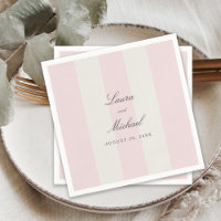 Simple Blush Pink Cabana Stripes Wedding
