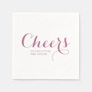 Simple Blush Pink Cheers Wedding  Napkins