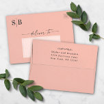 Simple Blush Pink Chic A7 5x7 Wedding Invitation Envelope<br><div class="desc">Minimal Simple Solid Dusty Blush Pink Wedding Envelopes with Return Address. This modern wedding or any event Envelope design is simple and elegant with a solid background color and trendy fonts. Shown in the Light Pink Wedding Colorway. Also features a simple monogram on the Left side of the back of...</div>