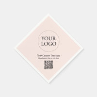 Simple Blush Pink Custom Business Logo QR Code