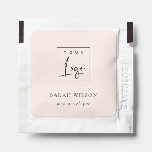 Simple Blush Pink Custom Promotional Business Logo Hand Sanitizer Packet