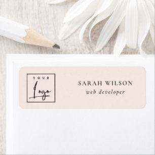 Simple Blush Pink Custom Promotional Business Logo Label