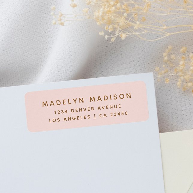 Simple Blush Pink Elegant Return Address Label (Creator Uploaded)