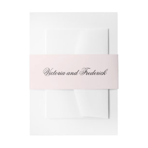 Simple Blush Pink Elegant Wedding Invitation Belly Band
