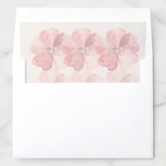 Simple Blush Pink Floral Garden Minimal Wedding Envelope Liner