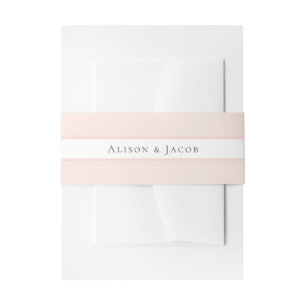 Simple Blush Pink Floral Wedding Invitation Invitation Belly Band