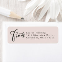 Simple blush pink from script return address