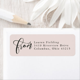 Simple blush pink from script return address label