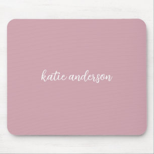 Simple Blush Pink Full Name Monogram Mouse Pad
