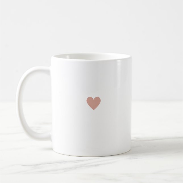 Simple Blush Pink Heart Modern Minimalist Chic Coffee Mug (Left)