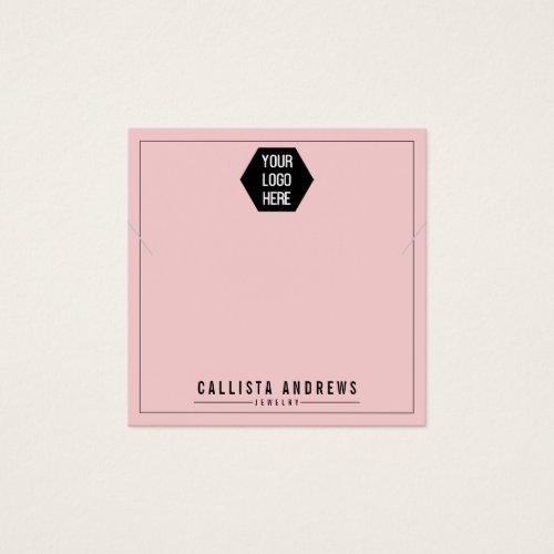 Simple Blush Pink Logo Necklace Display Card
