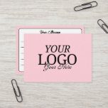 Simple Blush Pink Logo With Lines Business Card