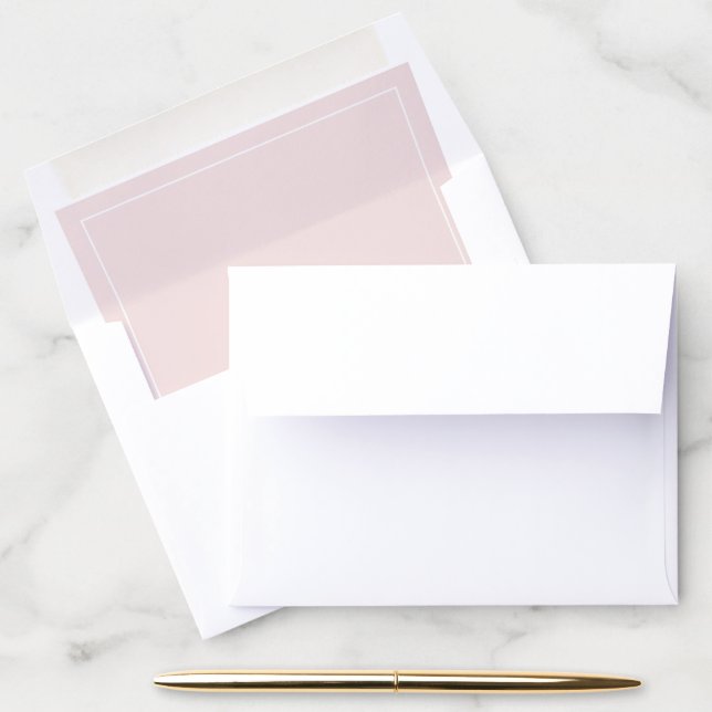 Simple Blush Pink Minimal Bordered Envelope Liner (Desk)