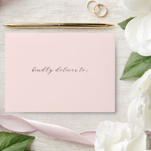 Simple Blush Pink Minimal Modern Elegant Wedding Envelope