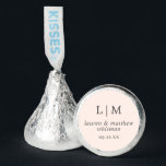 Simple Blush Pink Monogram Elegant Wedding Hershey®'s Kisses®<br><div class="desc">Simple Wedding Favor Hershey's Kisses featuring an elegant and timeless design with your two letter monogram, names and wedding date. All design elements are in gray over a blush pink background and may be changed in the design editing tool. A clean and classic design perfect for a couple who wants...</div>