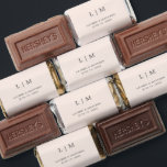 Simple Blush Pink Monogram Elegant Wedding Hershey's Miniatures<br><div class="desc">Simple wedding favor Hershey's Miniature candy featuring a modern yet elegant design with your two letter monogram along with your names and date in gray over a blush pink background. The back has your personalized message. The font and background colors may be changed to any colors you wish by clicking...</div>