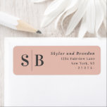 Simple Blush Pink Monogram Wedding Return Address Label<br><div class="desc">Minimal Simple Dusty Blush Pink Solid Color Wedding Envelope Return Address Labels. This modern wedding or any event address label design is simple and elegant with a plain solid background and trendy elegant couples monogram. Shown in the Light Blush Pink Wedding Color. The Minimal Solid Color Wedding collection is sure...</div>
