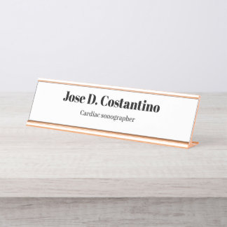 Simple Blush Pink Pastel Light Name Title Desk Nam Plate
