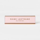 Simple Blush Pink Pastel Light Name Title Desk Name Plate | Zazzle