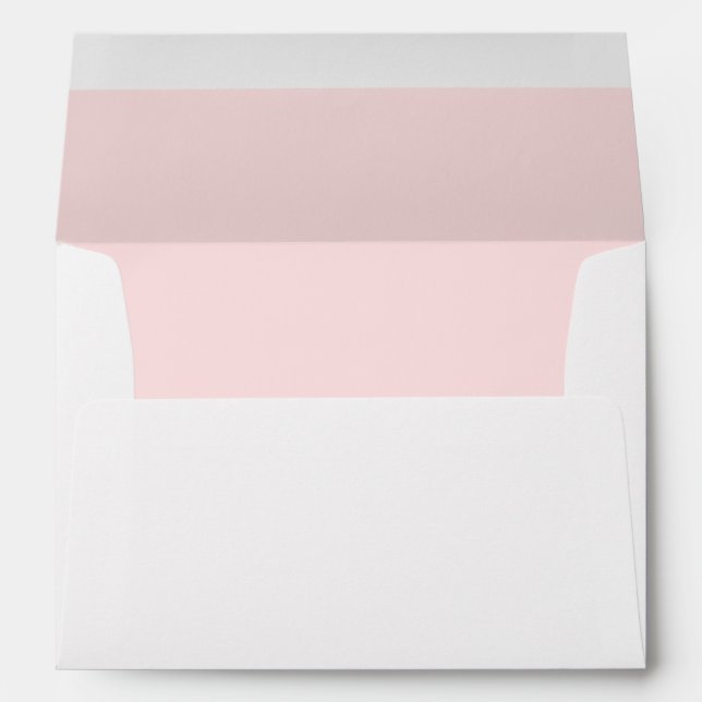 Simple Blush Pink Printed Wedding Invitation Envelope (Back (Bottom))